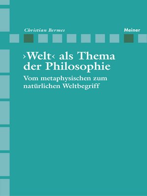 cover image of ›Welt  als Thema der Philosophie